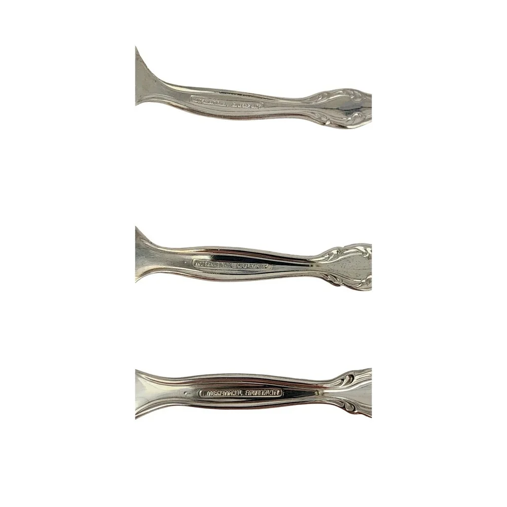 International‎ Silver CompanyServing Set Pierced Spoon Fork Server Interlude Box
